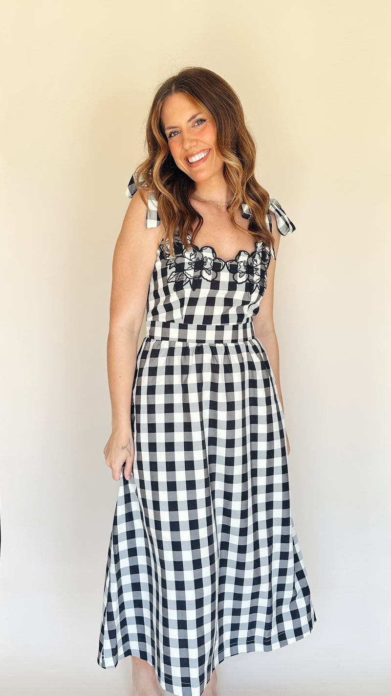 Check Mate Midi Dress