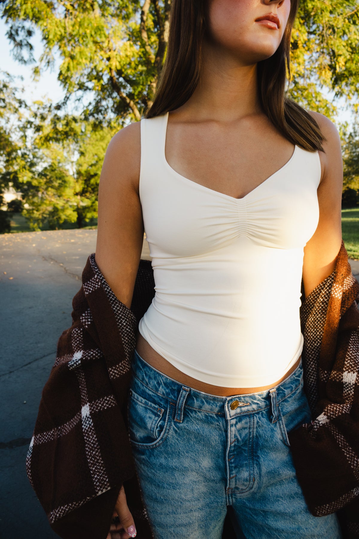 Sweetheart Tank in Cream