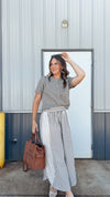 Holland Striped Eyelet Pant in Taupe