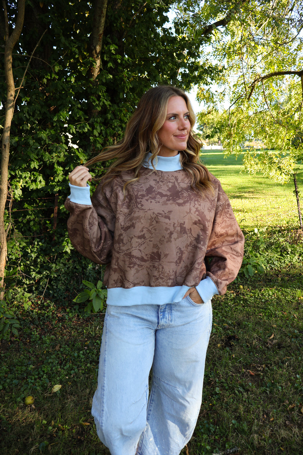 Woodlands Mock Neck Pullover