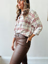 River Plaid Button Up in Sandstone