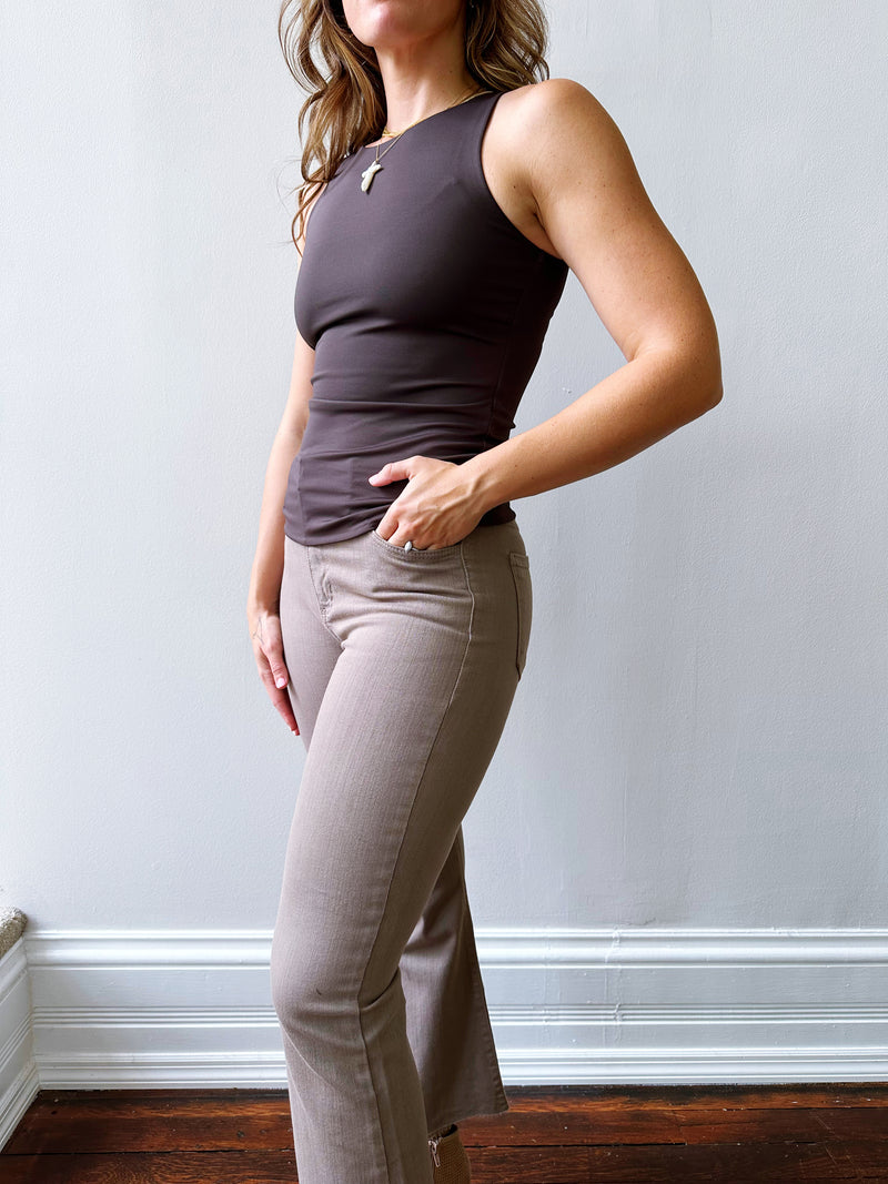 Second Skin Muscle Tank in Dark Brown