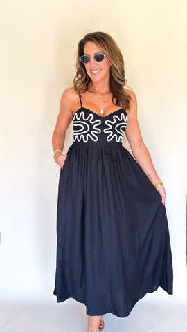 Ocean Eyes Mesh Midi Dress