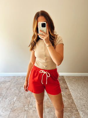 Red Stripe Athletic Short