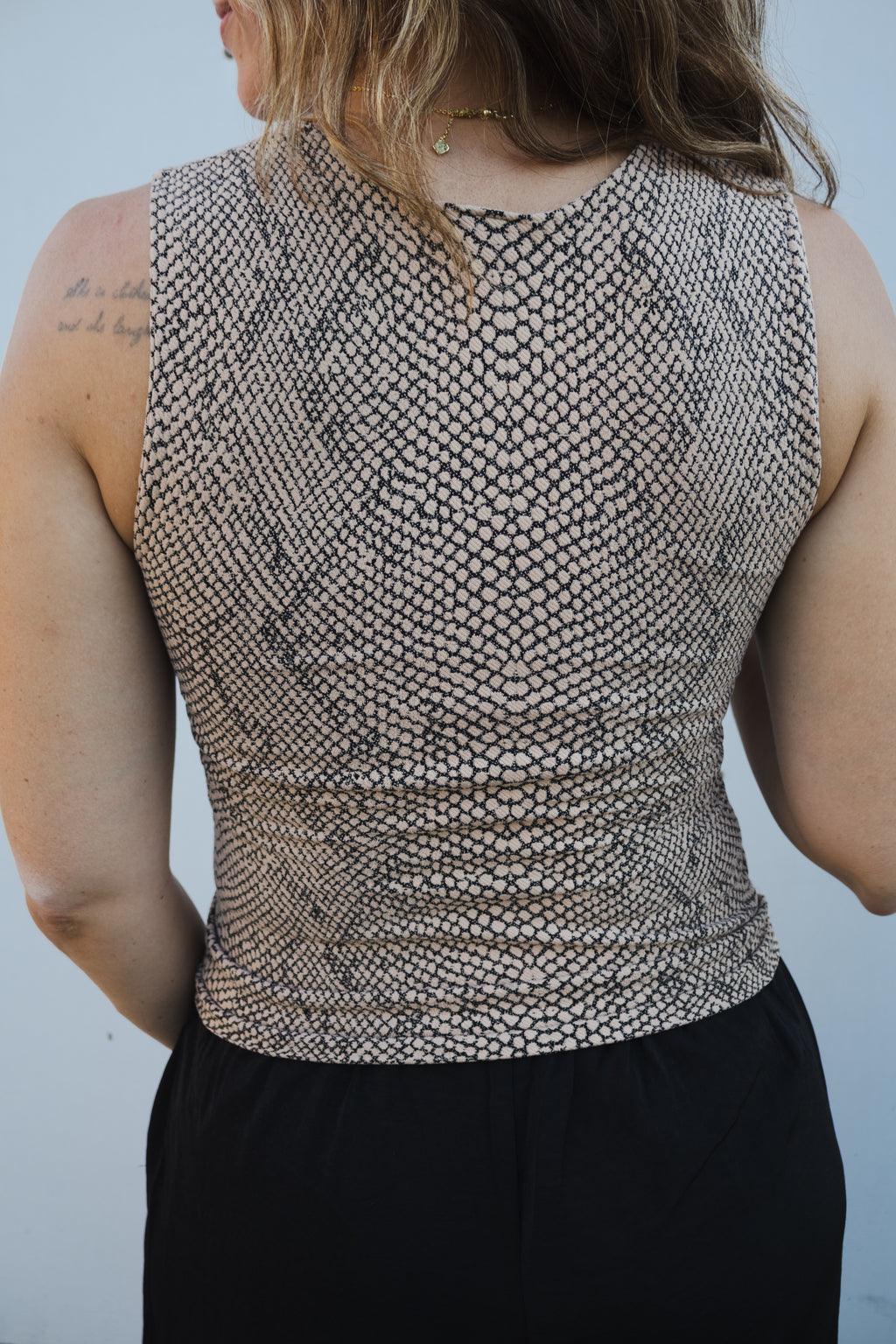 Square Neck Snakeskin Tank Top