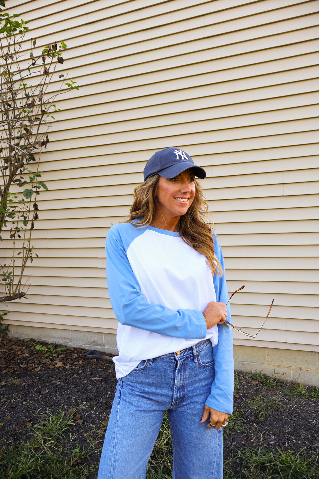 Baseball Tee in Steel Blue