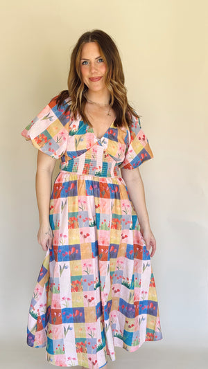 Darling Plaid Midi Dress