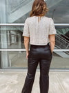 Bubble Sleeve Sequin Crop