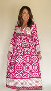 Boho Tunic Dress in Deep Pink