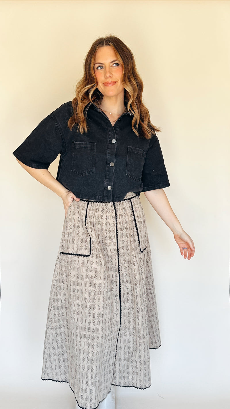 Cropped Denim Shirt Jacket