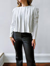 Piper Pleated Knit Top in Heather Grey