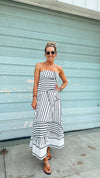 B&W Strapless Dress
