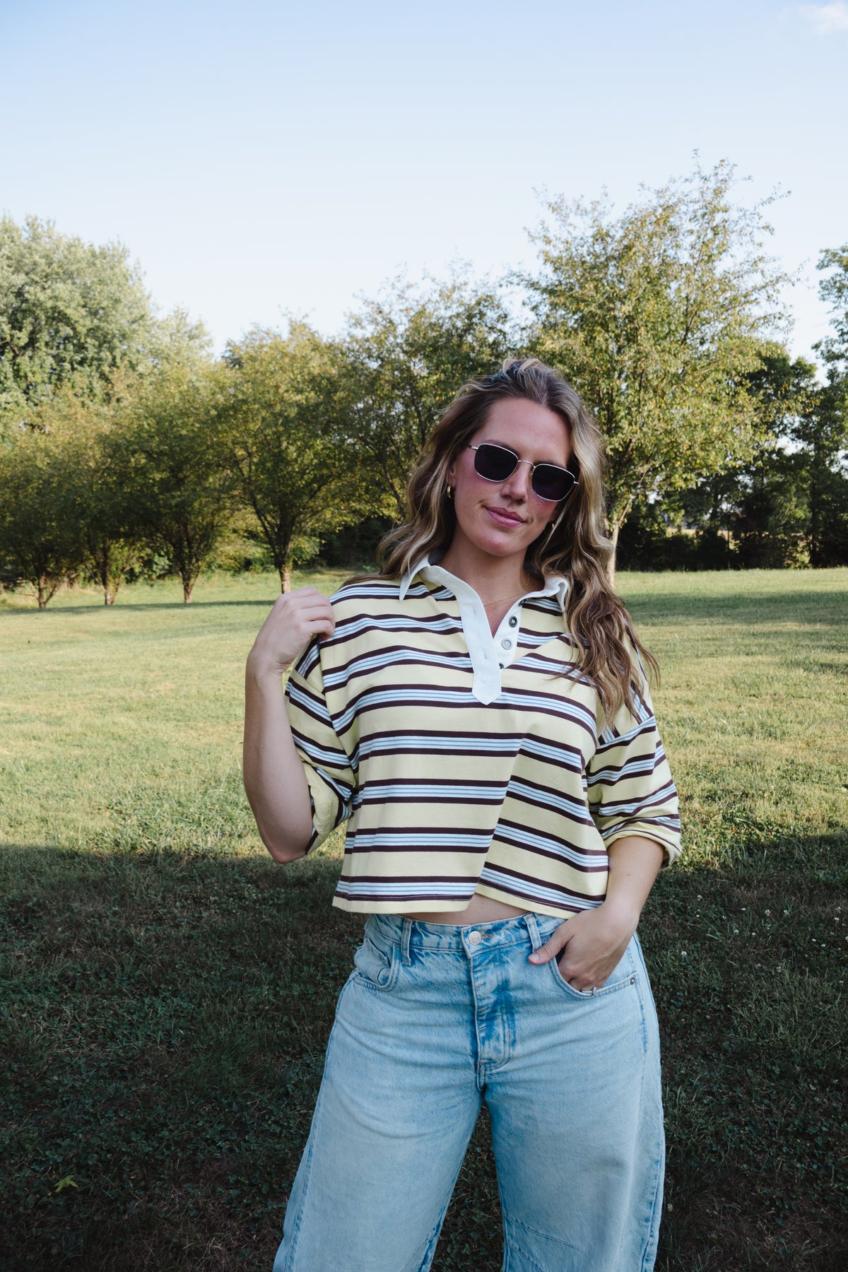 Sunshine Short Sleeve Polo Top