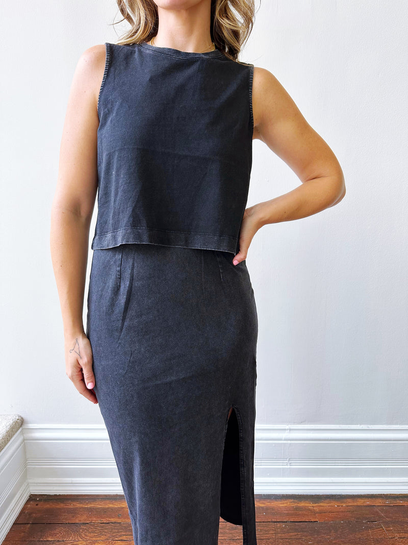 Sloane Jersey Muscle Tank in Black