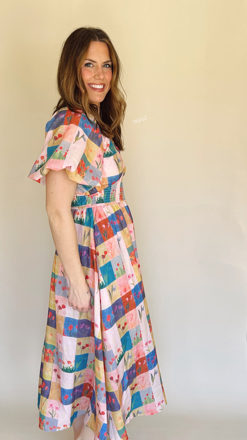 Darling Plaid Midi Dress