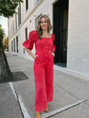 Corduroy Puff Sleeve Jumpsuit