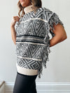 Fringed Poncho Sweater