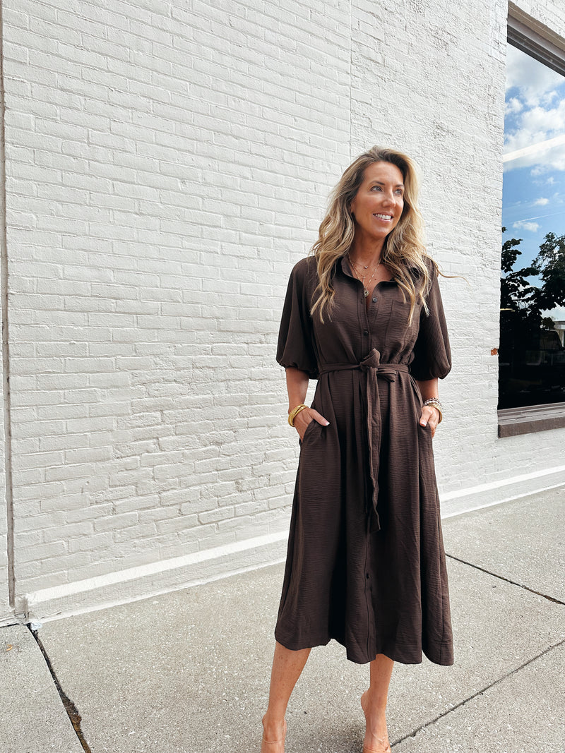 Washed Umber Shirtdress