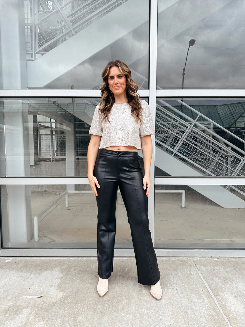 Uptown High Rise Vegan Leather Pant