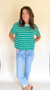 Riley Striped Tee in Green
