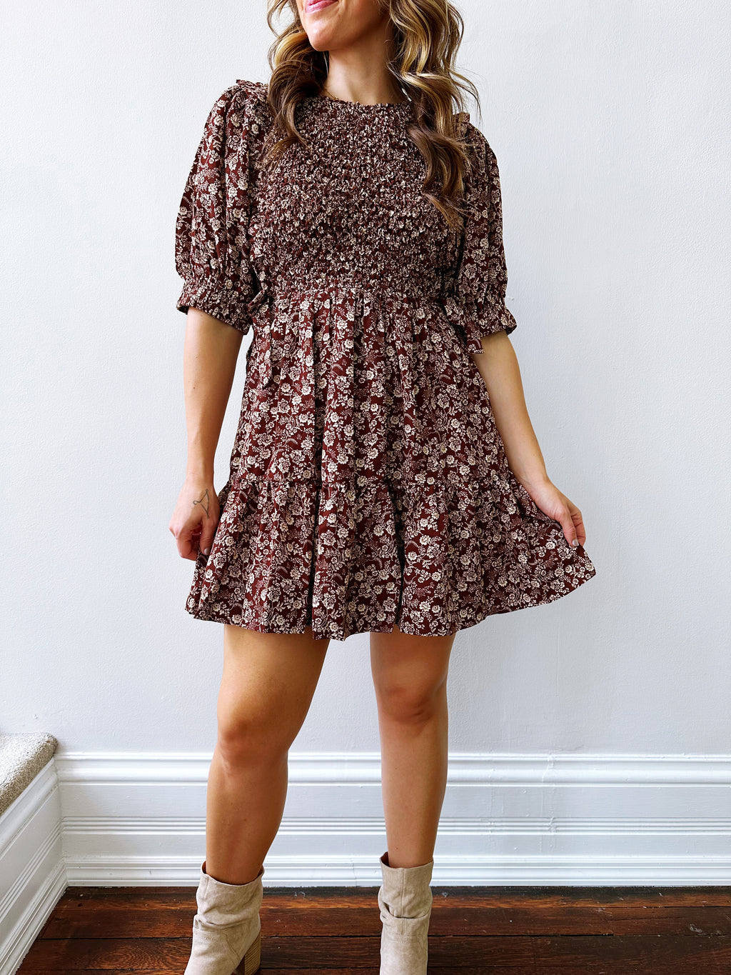 Bri Smocked Mini Dress