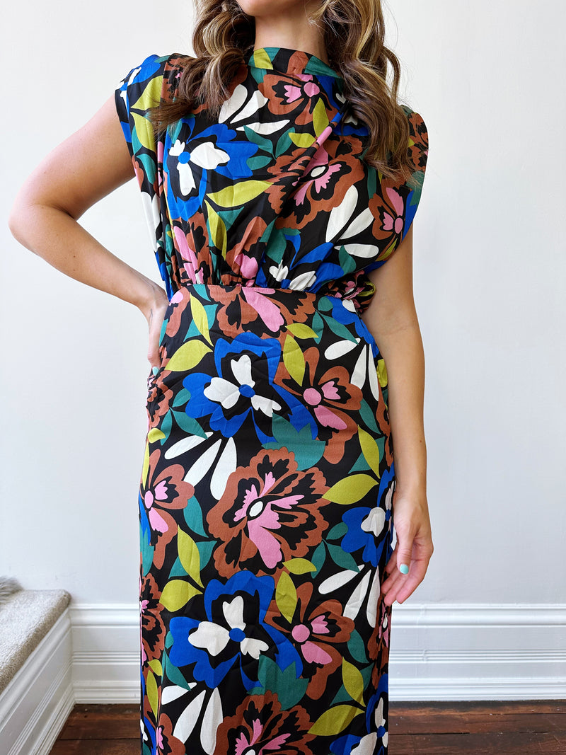 Bold Floral Midi Dress