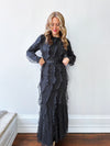 Polka Dot Ruffle Maxi Dress