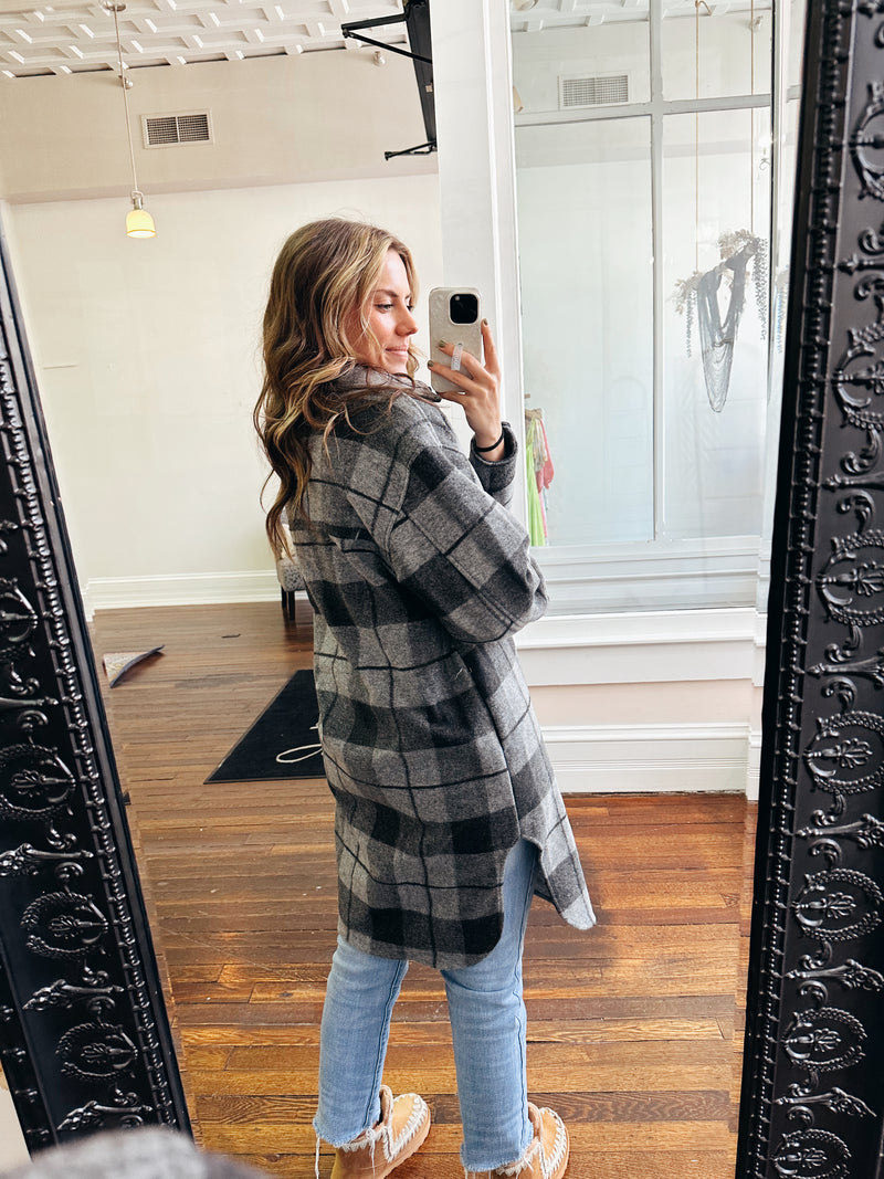 Darkest Night Long Plaid Jacket