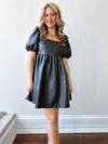 Leather Babydoll Mini Dress