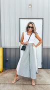 Holland Striped Eyelet Pant in Green
