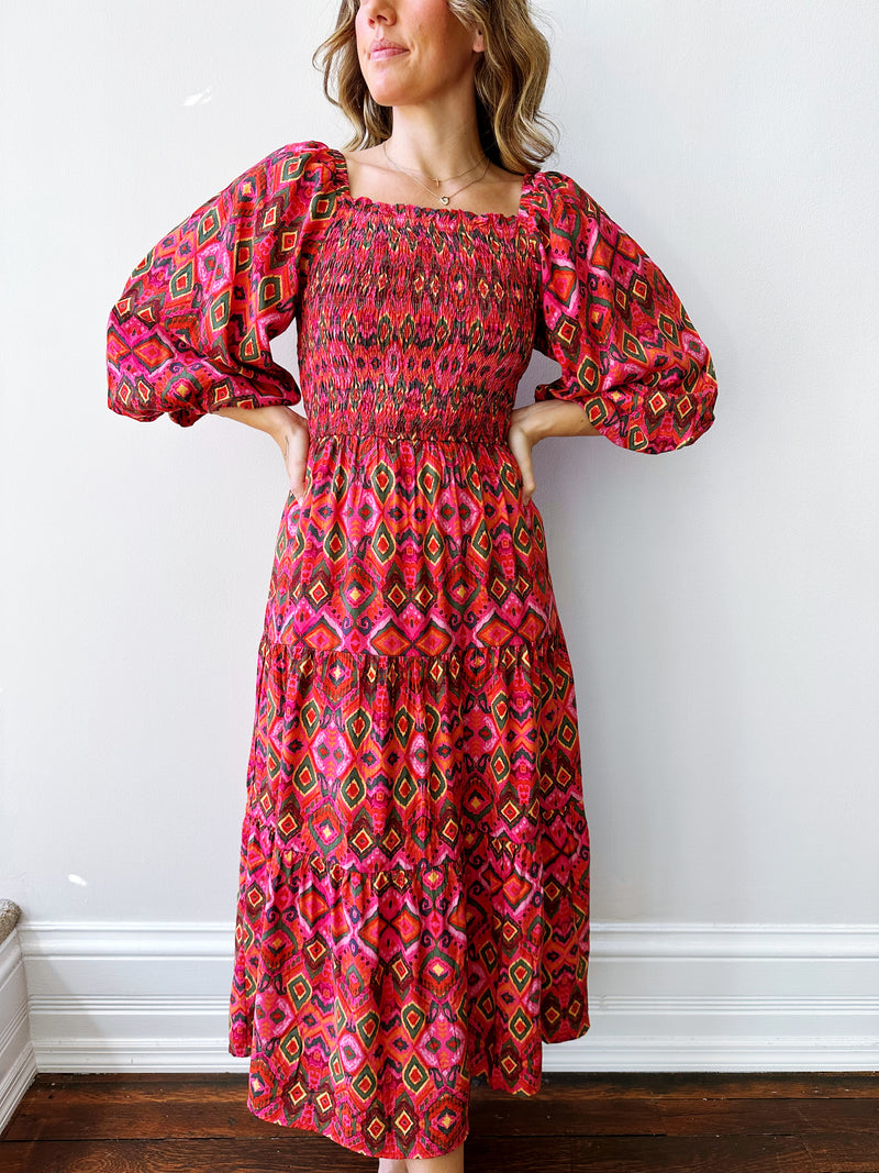 Watermelon Palomas Midi Dress