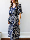 Indigo Bloom Midi Dress