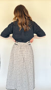 Maddy Button Front Midi Skirt