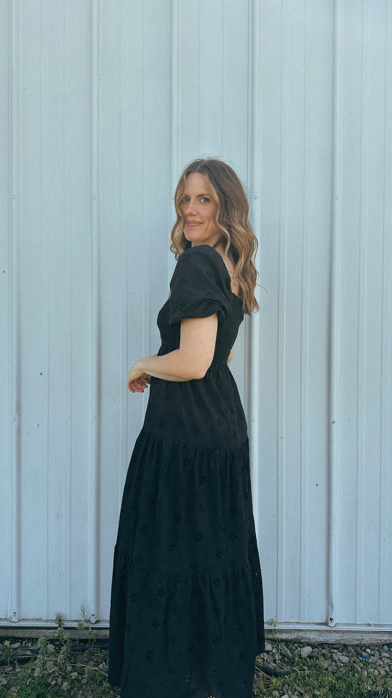 Rachel Eyelet Midi Dress