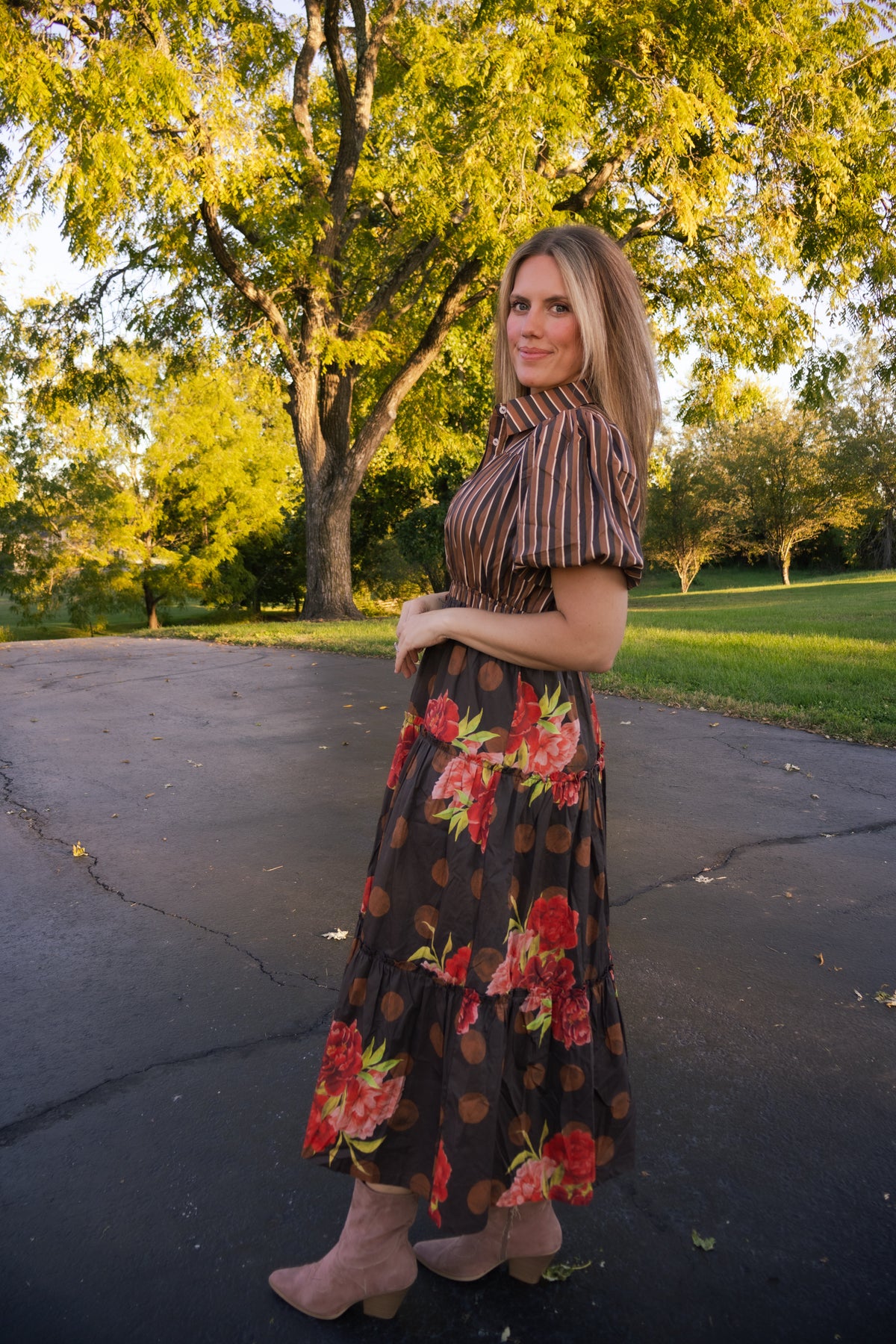 Coco Puff Sleeve Midi Dress
