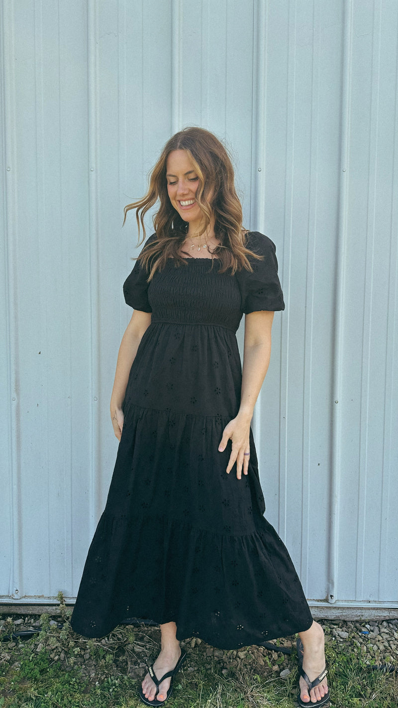Rachel Eyelet Midi Dress