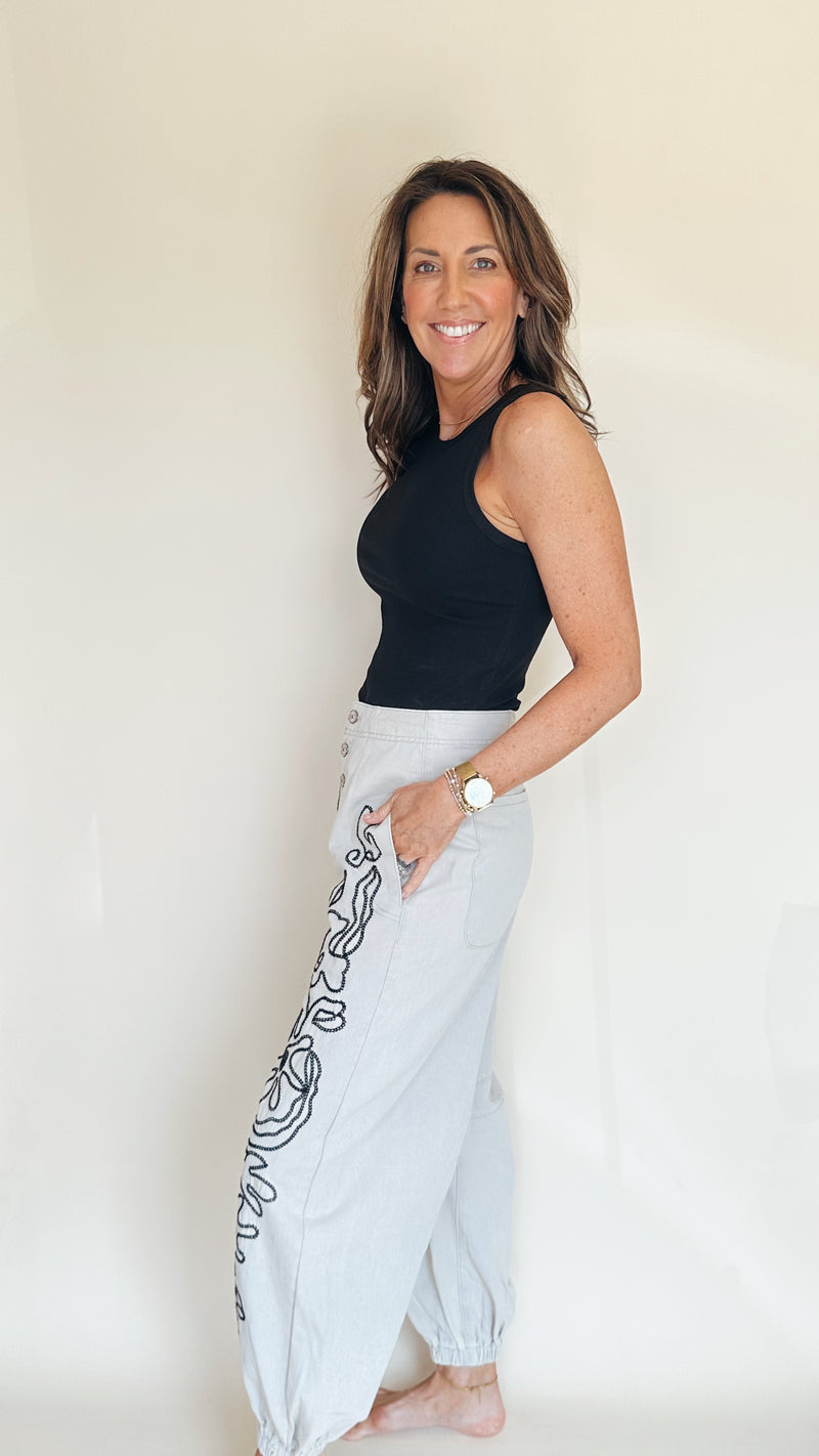 Cheyenne Stencil Pants in Oat