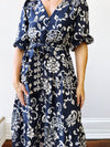 Indigo Bloom Midi Dress