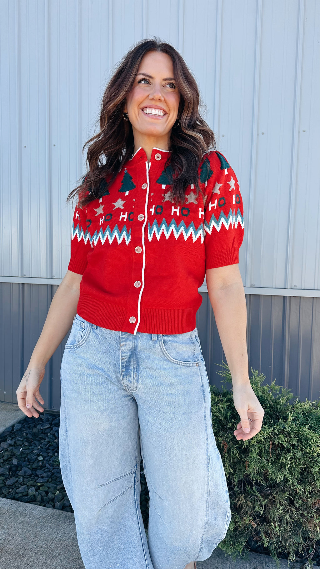 HO-HO Cardigan in Red
