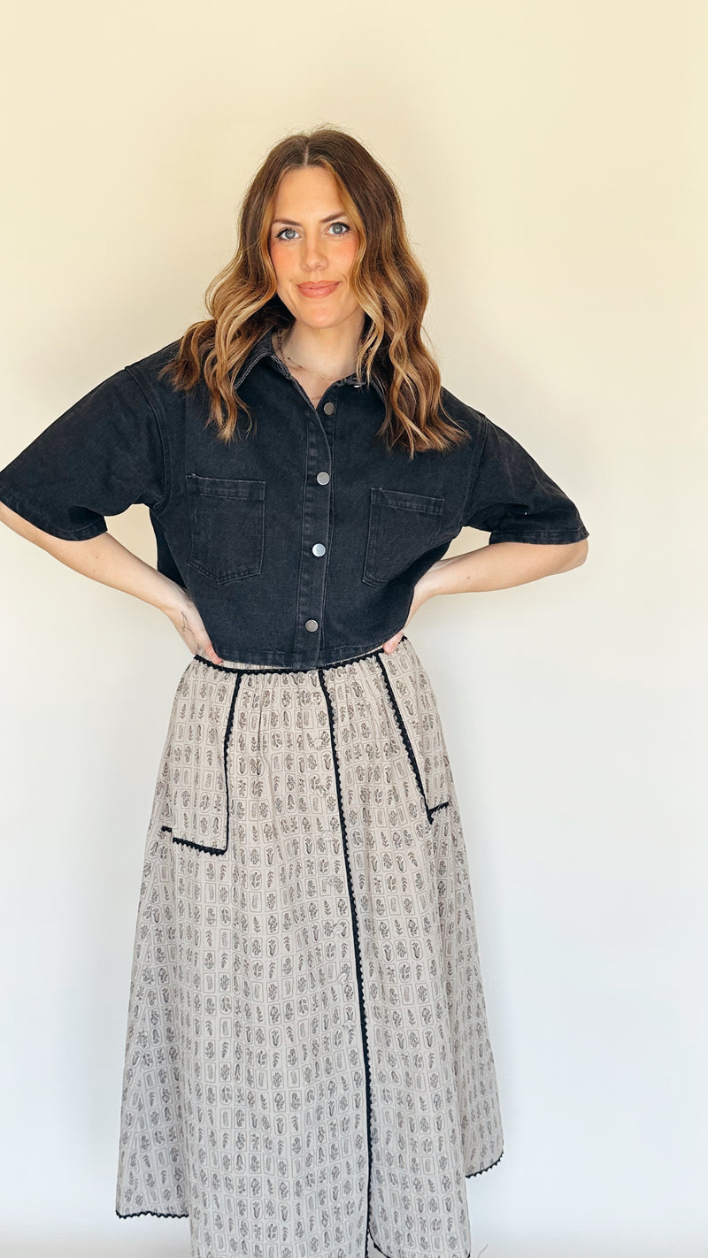 Cropped Denim Shirt Jacket