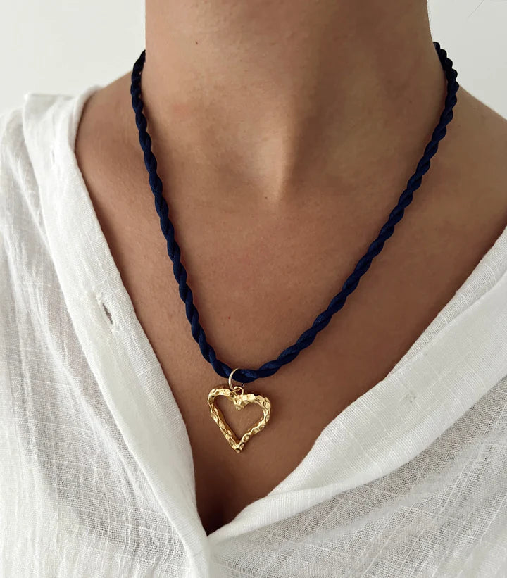 Eleanor Navy Cord Necklace