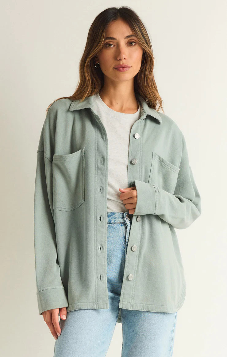 All Day Knit Jacket in Worn Jade