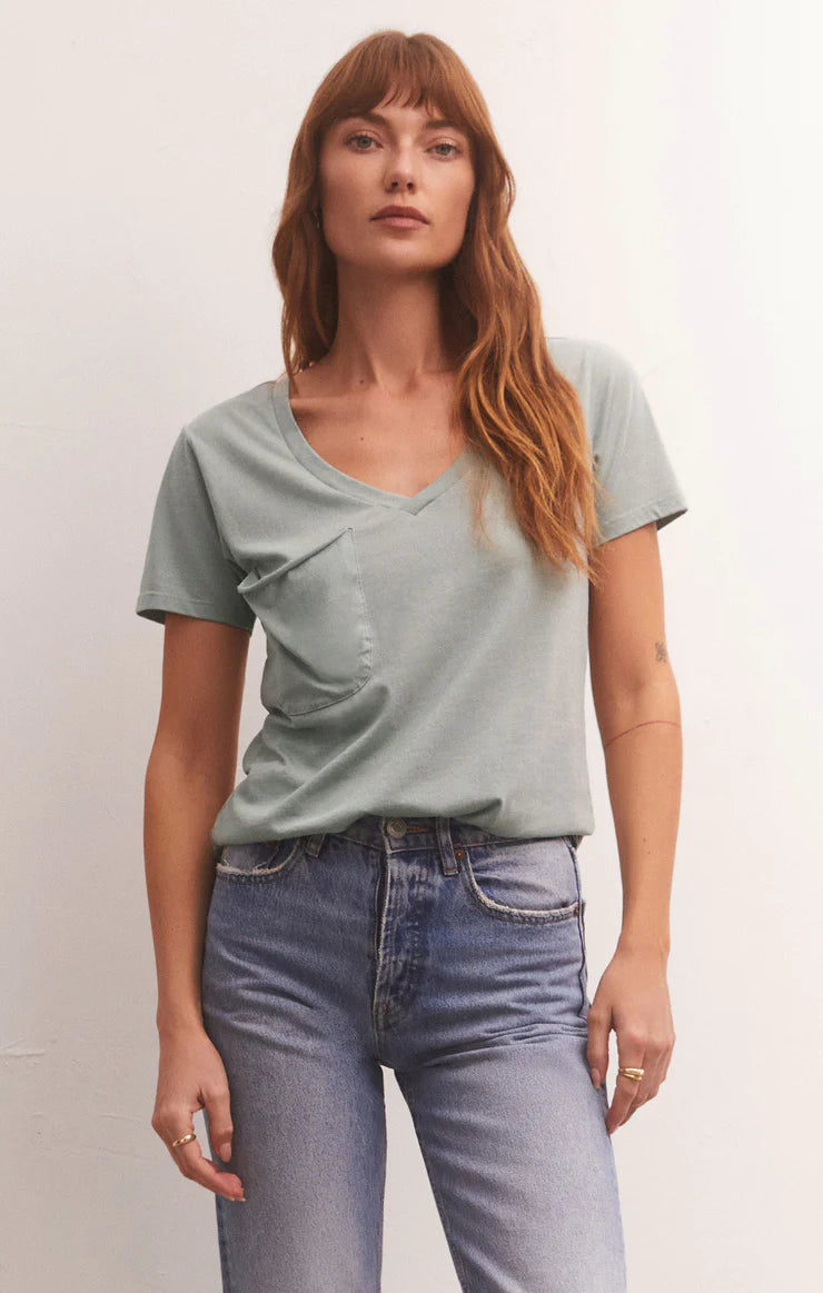 Pocket Tee in Worn Jade