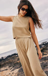 Sloane Jersey Muscle Tank in Rattan