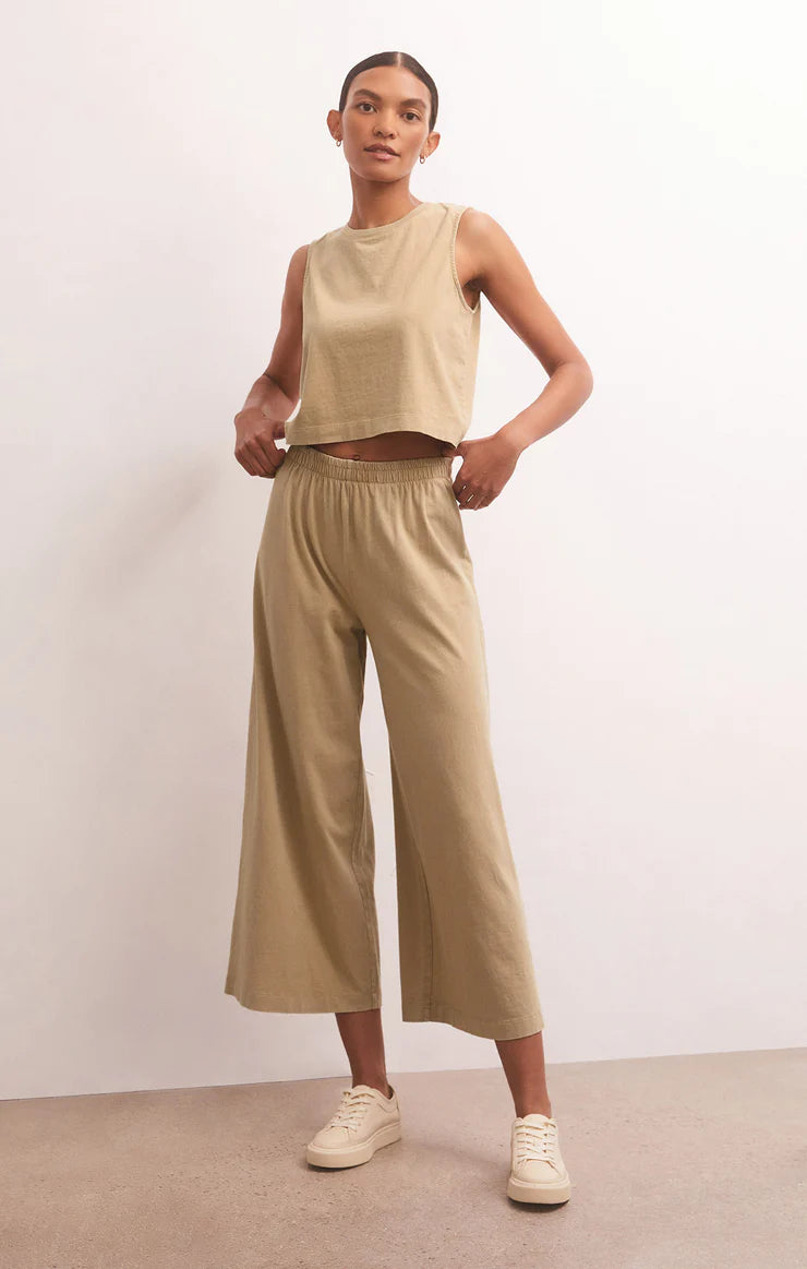 Sloane Jersey Muscle Tank in Rattan
