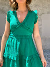 Ruffle Mini Dress in Green