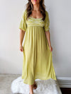 Kiwi Embroidered Midi Dress