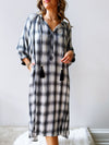 Plaid Tunic Midi Dress