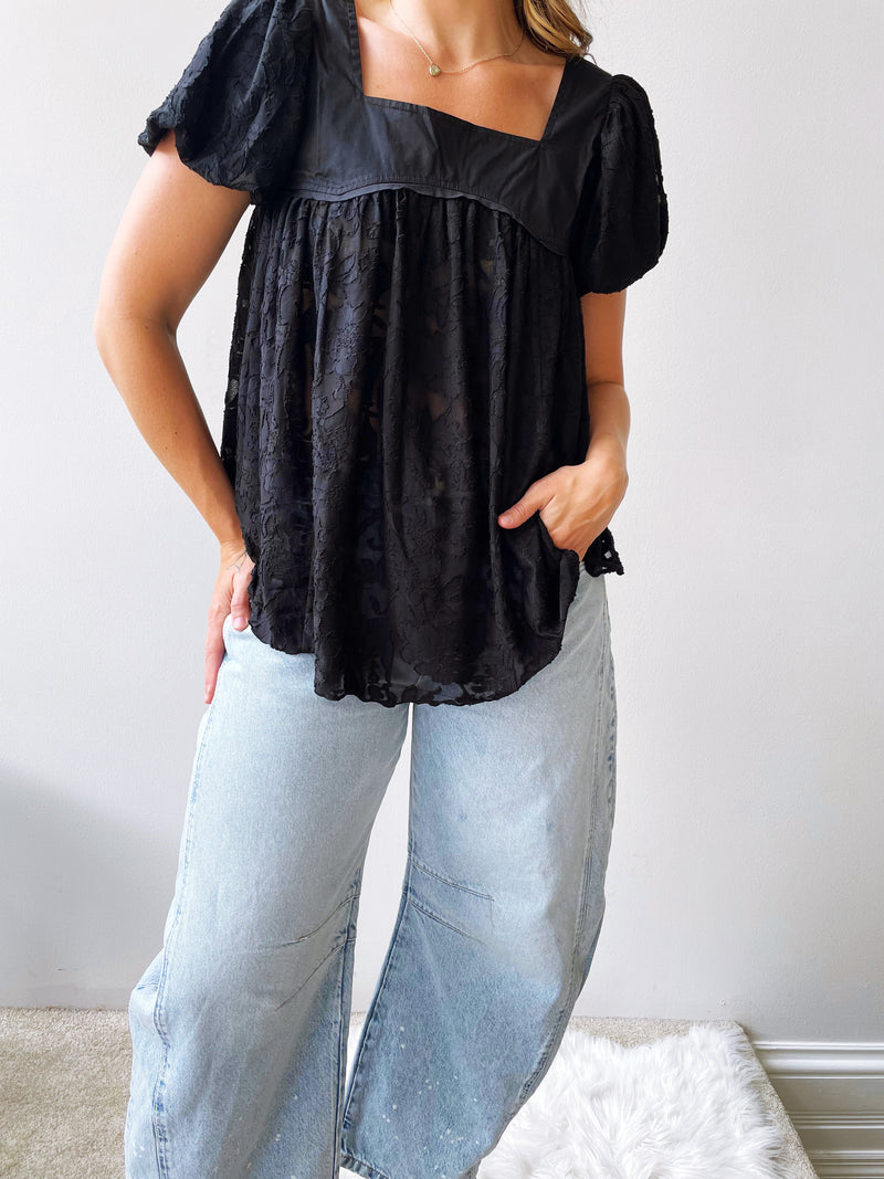 Sunrise To Sunset Blouse in Washed Black