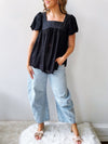 Sunrise To Sunset Blouse in Washed Black